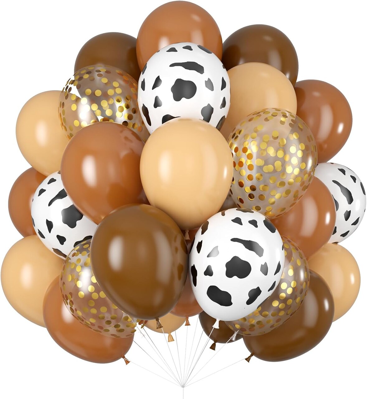 Blush Brown Cow Print Balloons Cowboy Birthday Decorations Western Farm Party 60pcs 12inch Nude Brown Helium Latex Balloons for Arch Tan Coffee Balloon Farmhouse Country Cowgirl Decor